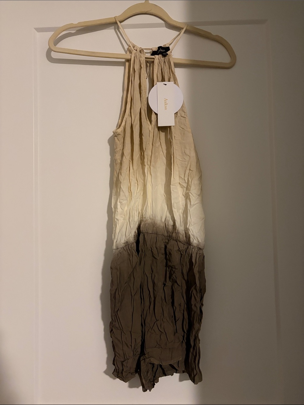 NWT Cream to Brown Ombre Halter Romper
